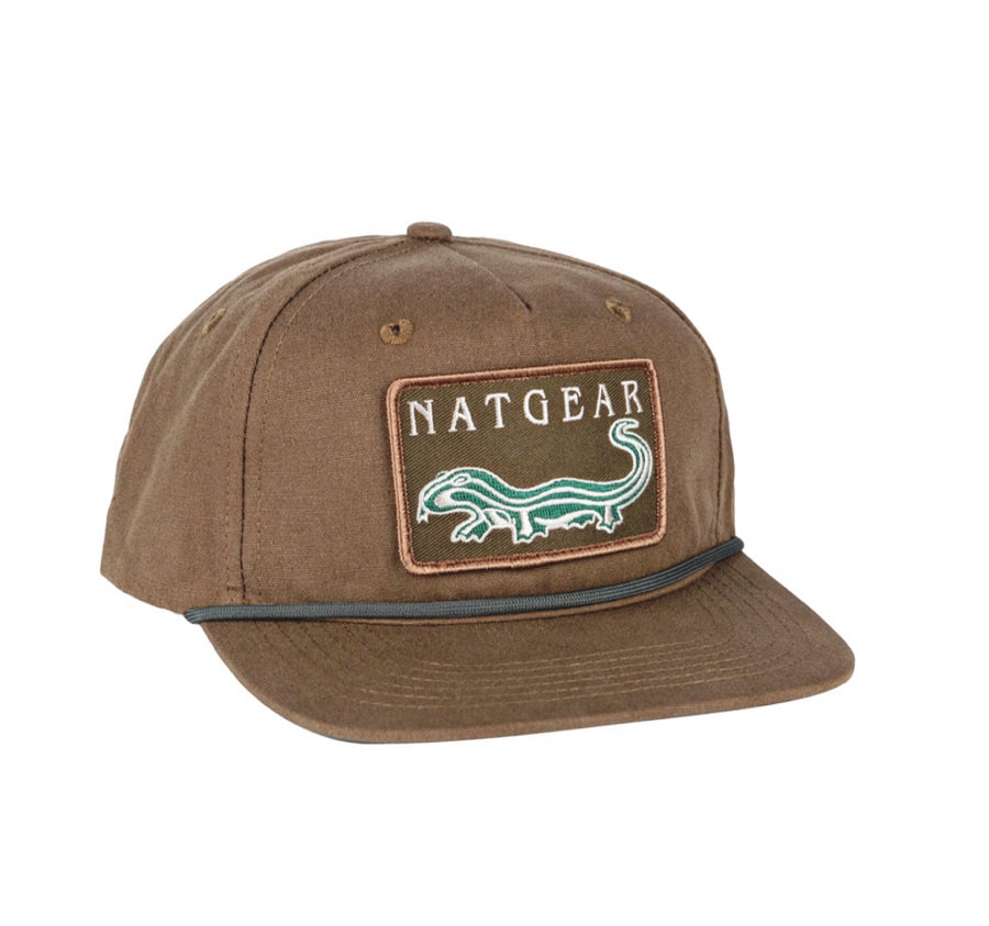 NEW! NATURAL GEAR x Lost Hat Co. -  "RETRO" LOGO - GOAT ROPE CAP - TOBACCO