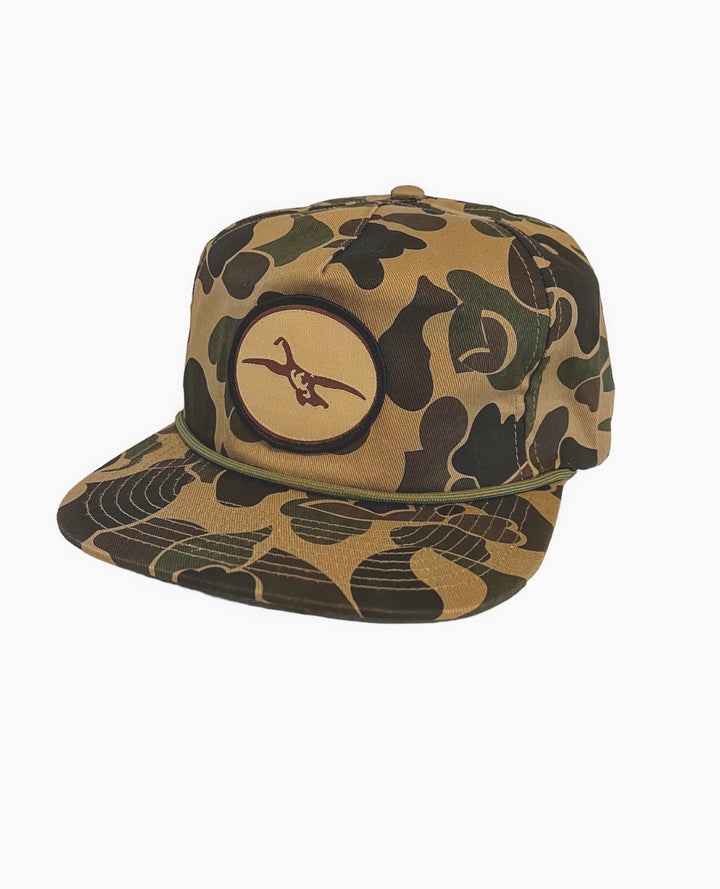 NEW!  Hawk Goose Patch Logo - Old School Camo - Rope Hat