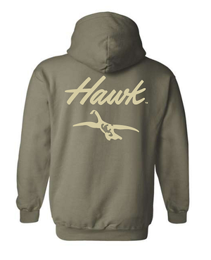 NEW for 2023! - Hawk Waterfowl - Crab Orchard goose throw back Hoodie - Olive Green