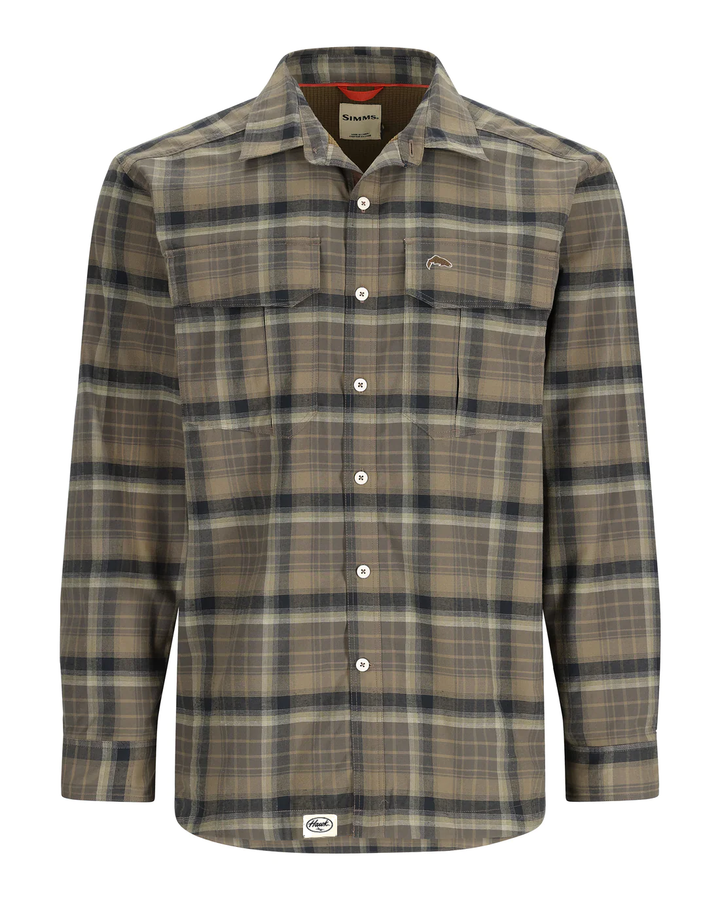 NEW! Simms x Hawk Outfitters Co. - M's ColdWeather Shirt - Hickory Asym Ombre Plaid