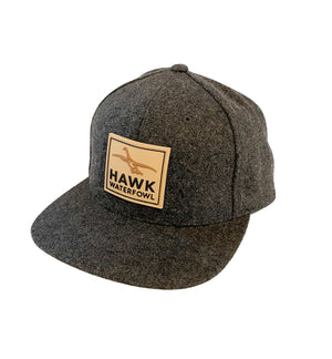 Hawk Waterfowl - Wool Snap back Patch - Charcoal - Limited Quantities
