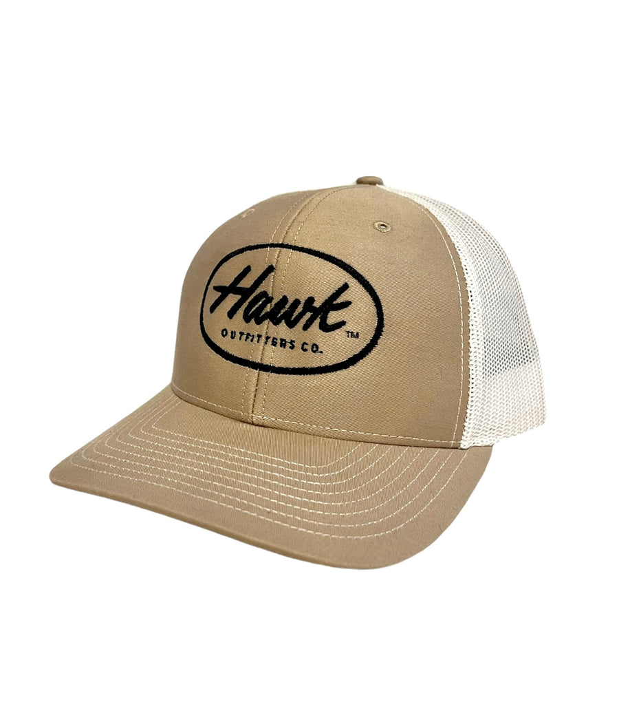 NEW! Hawk Outfitters Co. - Richardson - LOGO - Tan and White